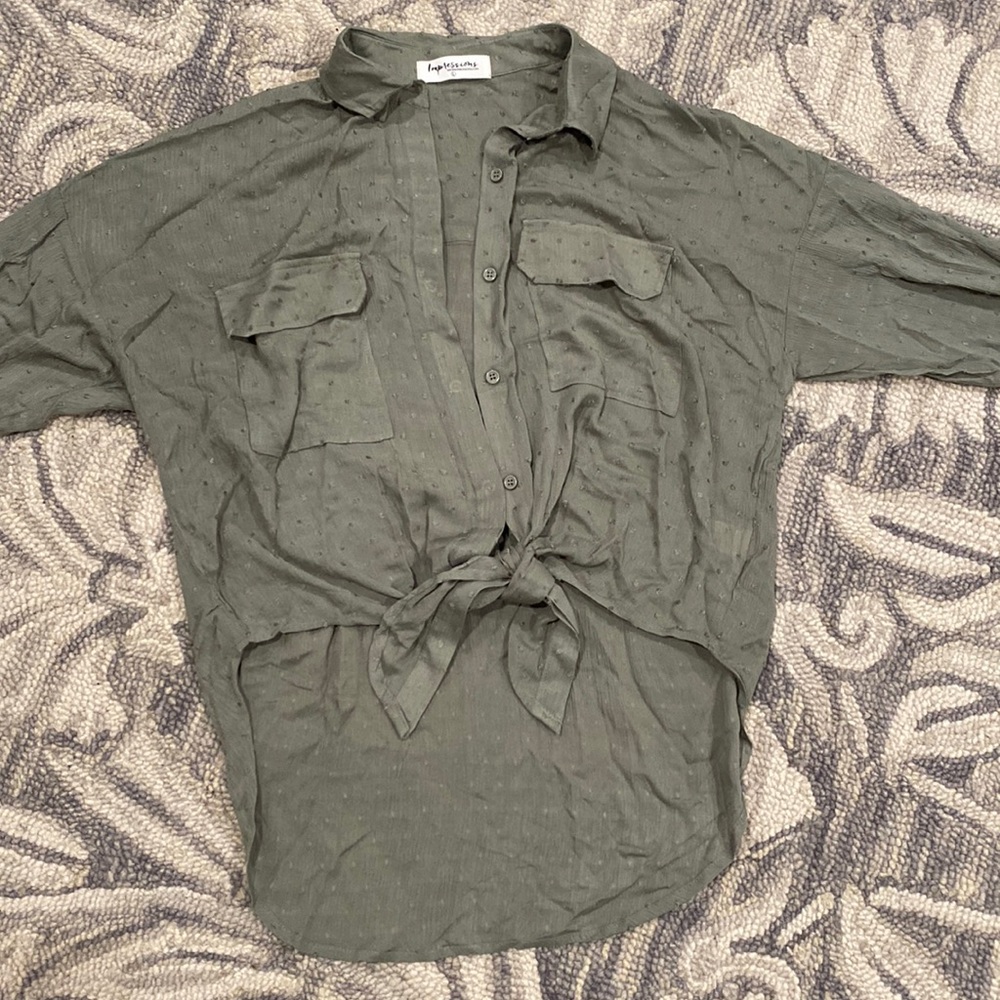 Shop impressions army green top